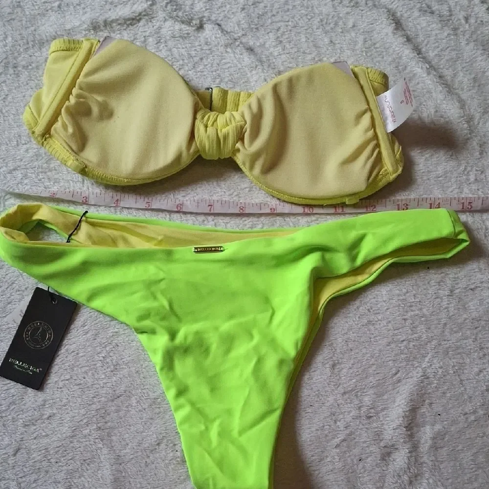 Xhilaration Top Lime and Yellow Bikini Set (Swi031)